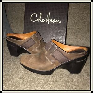 Cole Haan Air Sara Clogs Mules Brown Leather 7.5